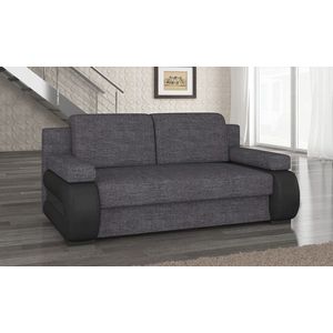 Canapea extensibila 3 locuri ELTAP, Laura, 202x79x84 cm, lemn/poliester, gri inchis/negru imagine