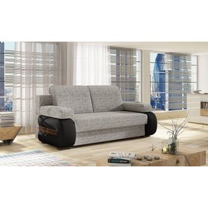 Canapea extensibila 3 locuri ELTAP, Laura, 202x79x84 cm, lemn/poliester, gri deschis/negru imagine