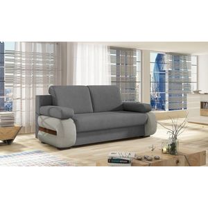 Canapea extensibila 3 locuri ELTAP, Laura, 202x79x84 cm, lemn/poliester, gri inchis/gri deschis imagine