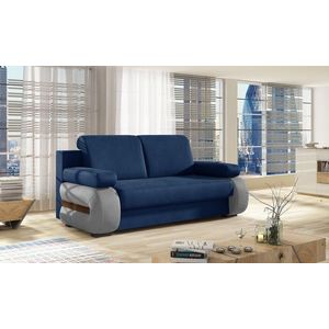 Canapea extensibila 3 locuri ELTAP, Laura, 202x79x84 cm, lemn/poliester, albastru inchis/gri deschis imagine
