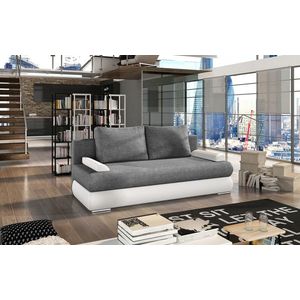 Canapea extensibila 3 locuri ELTAP, Milo, 213x95x90 cm, lemn/poliester, gri inchis/alb imagine