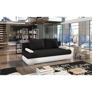 Canapea extensibila 3 locuri ELTAP, Milo, 213x95x90 cm, lemn/poliester, negru imagine