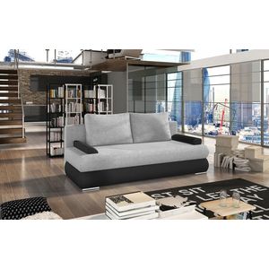 Canapea extensibila 3 locuri ELTAP, Milo, 213x95x90 cm, lemn/poliester, gri deschis/negru imagine