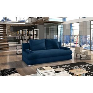 Canapea extensibila 3 locuri ELTAP, Milo, 213x95x90 cm, lemn/poliester, albastru inchis imagine