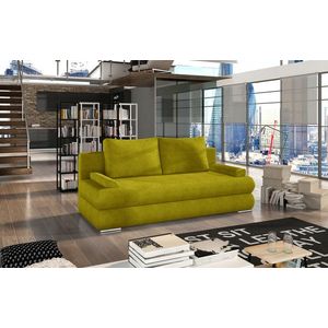 Canapea extensibila 3 locuri ELTAP, Milo, 213x95x90 cm, lemn/poliester, mustar imagine