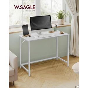 Birou, Vasagle, Maple Cloud White, 100x50x76 cm, PAL/otel, alb nor imagine