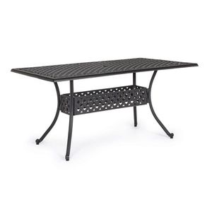 Masa de gradina Ivrea, Bizzotto, 160 x 90 x 73 cm, aluminiu turnat, gri carbune imagine