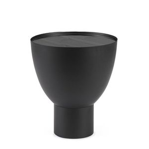 Masuta de cafea Archie, Bizzotto, D40.5x45.5 cm, otel/sticla temperata, negru imagine