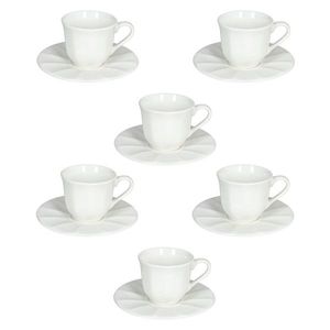 Set 6 cesti de cafea cu farfurie Queen, Andrea Fontebasso, 85 ml, New Bone China, alb imagine
