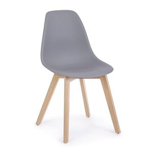 Scaun System, Bizzotto, 51.5x46.5x86 cm, lemn de fag/polipropilena, gri imagine