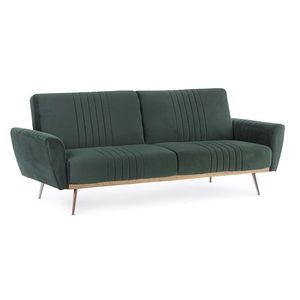 Canapea extensibila Johnny Dark Green, Bizzotto, 210 x 83 x 85 cm, catifea imagine
