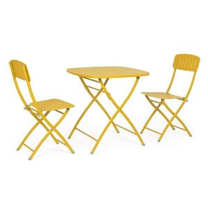 Set mobilier de gradina 3 piese Yvonne, Bizzotto, otel, finisaj mat, ocru imagine