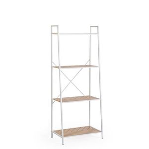 Biblioteca Haldor, Bizzotto, 60.5x36x150 m, otel/MDF furniruit, alb/natural imagine