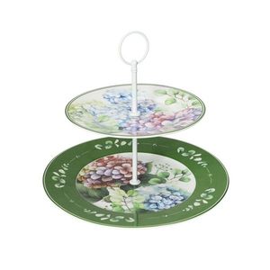 Platou etajat pentru prajituri, Flora, Brandani, D26.5x23 cm, portelan imagine