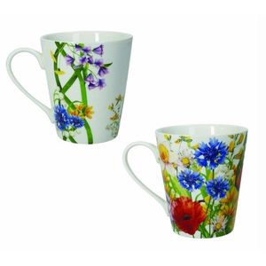 Set 2 cani Fiori Di Campo, Brandani, 300 ml, portelan New Bone China imagine