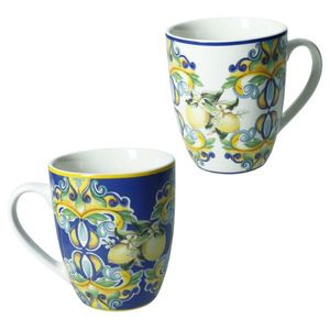 Set 2 cani, Citrus Blue, Brandani, 9x10 cm, portelan imagine