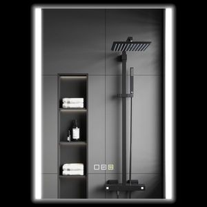 HOMCOM Oglindă LED 50x70 Antiaburire Touch IP44 | Aosom Romania imagine