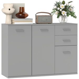 HOMCOM Dulap 3uși+2sertare gri 106x35x76 | Aosom Romania imagine