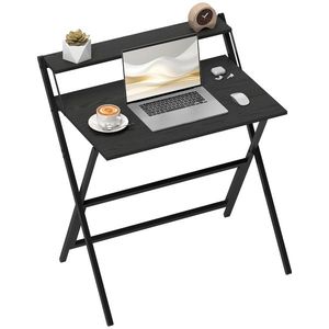 Birou pliant HOMCOM compact, negru, ușor de asamblat | Aosom Romania imagine