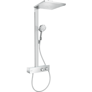 Coloana de dus Hansgrohe Raindance E 300 1jet EcoSmart cu baterie termostatata ShowerTablet 350 crom imagine