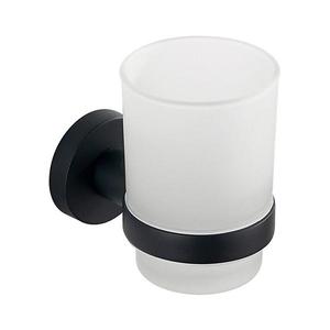 Suport de perete pentru periuțe de dinți Aqualine SAMBA sticlă alburie/negru mat imagine
