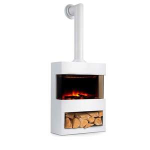 Klarstein Zermatt, șemineu electric, 900/1800 W, iluzie de flacără, coș de fum, alb imagine
