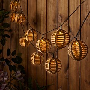 10 lămpi solare Rattan imagine