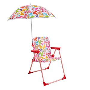 Scaun pliant pentru copii + umbrelă Fluturi imagine
