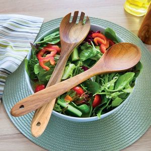 Set de 2 tacâmuri pentru salată din lemn de salcâm imagine