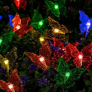 Ghirlandă luminoasă solară din 10 piese Fluturi imagine