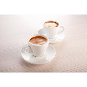 2 cești de cafea cu farfurioare imagine