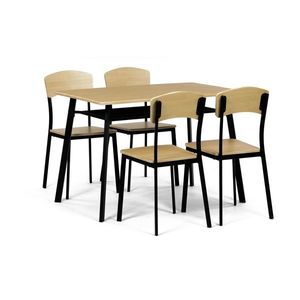 Set de masă Industrial cu 4 scaune, 110 x 70 x 76cm, maro imagine