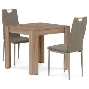 Set masă MDF cu 2 scaune, 80 x 80 x 75 cm, stejarSonoma imagine