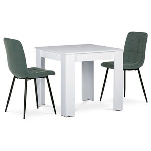 Set masă MDF cu 2 scaune, 80 x 80 x 75 cm, alb imagine