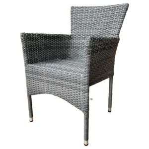 Autronic Scaun de gradina, metal, polyrattan, gri, AZC-S2118 GREY imagine