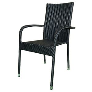 Autronic Scaun de grădină, metal, polyrattan, negru, A ZC-S2113 BK imagine