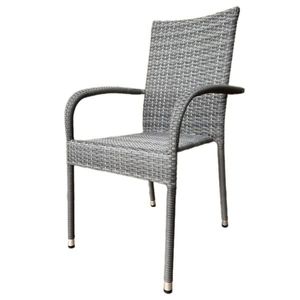 Autronic Scaun de gradina, metal, polyrattan, gri, AZ C-S2114 GREY imagine