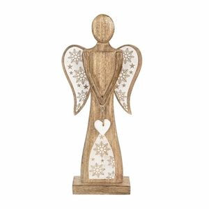 Decorațiune de Crăciun din lemn Orion Înger cuinimă , 45, 5 cm imagine