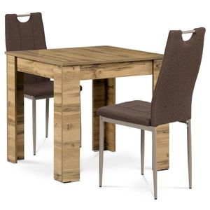 Set masă MDF cu 2 scaune maro, 80 x 80 x 75 cm, stejar Sonoma imagine