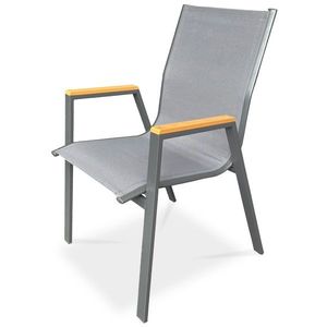 Autronic Scaun de grădină, metal, textil, gri, AZC-S1050 GREY imagine