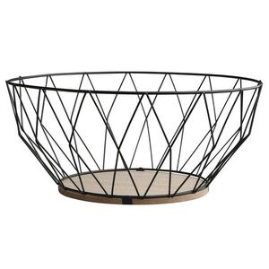 Coșuleț decorativ Altom din metal cu baza de lemn, 28 x 12 cm imagine