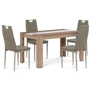 Set masă MDF cu 4 scaune, 138 x 80 x 75 cm, stejarSonoma imagine