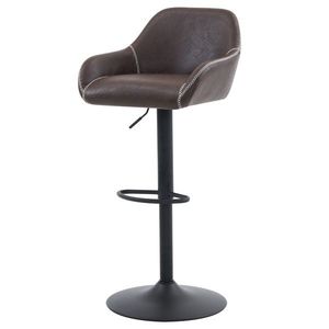 Scaun de bar din piele ecologică B-716 BR3, maro, maro imagine