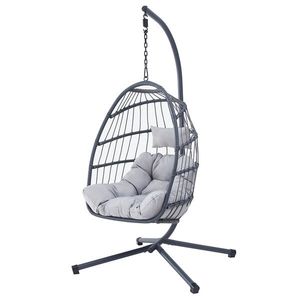 Autronic Fotoliu suspendat, metal, polyrattan, gri, AZ-V 1269GREY imagine