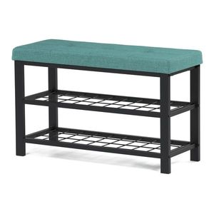 Raft pentru pantofi cu 2 rafturi, verde, verde imagine