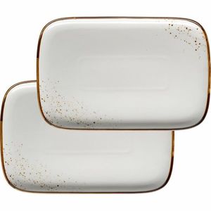 Mäser Set tavă din 2 piese Pintar Puncte maro alb30 x 20 x 2 cm, maro, L imagine