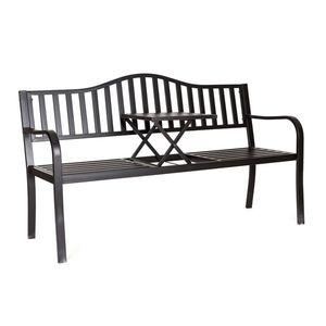 Bancă cu masă de depozitare Happy Green Rea 150 x60 x 85 cm, negru imagine