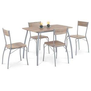 Set de masă HANS cu 4 scaune, 110 x 70 x 77 cm, stejar Sonoma imagine