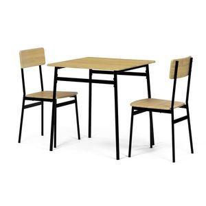 Set de masă Industrial cu 2 scaune, 70 x 70 x 76cm, stejar sălbatic imagine