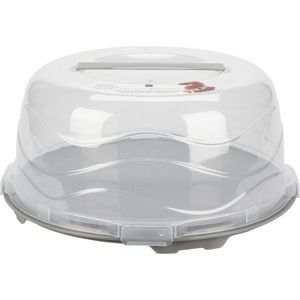 Tavă de servire pentru tort EH cu capac, diametru33 cm, gri, gri imagine
